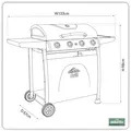 Sealey DG15 Dellonda 4 Burner Gas BBQ Grill with Piezo Ignition & Thermometer
