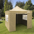 Sealey DG164 Dellonda Premium 3x3m Pop-Up Gazebo & Side Walls, PVC Coated, Water-Resistant Fabric with Carry Bag, Rope, Stakes & Weight Bags - Beige