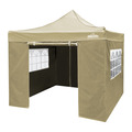 Sealey DG164 Dellonda Premium 3x3m Pop-Up Gazebo & Side Walls, PVC Coated, Water-Resistant Fabric with Carry Bag, Rope, Stakes & Weight Bags - Beige