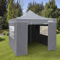 Sealey DG167 Dellonda Premium 3x3m Pop-Up Gazebo & Side Walls, PVC Coated, Water-Resistant Fabric with Carry Bag, Rope, Stakes & Weight Bags - Grey