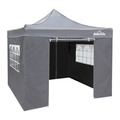 Sealey DG167 Dellonda Premium 3x3m Pop-Up Gazebo & Side Walls, PVC Coated, Water-Resistant Fabric with Carry Bag, Rope, Stakes & Weight Bags - Grey