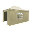 Sealey DG168 Dellonda Premium 3x4.5m Pop-Up Gazebo & Side Walls, PVC Coated, Water-Resistant Fabric with Carry Bag, Rope, Stakes & Weight Bags - Beige