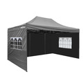 Sealey DG171 Dellonda Premium 3x4.5m Pop-Up Gazebo & Side Walls, PVC Coated, Water-Resistant Fabric with Carry Bag, Rope, Stakes & Weight Bags - Grey