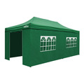 Sealey DG174 Dellonda Premium 3x6m Pop-Up Gazebo & Side Walls, PVC Coated, Water-Resistant Fabric with Carry Bag, Rope, Stakes & Weight Bags - Green