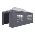Sealey DG175 Dellonda Premium 3x6m Pop-Up Gazebo & Side Walls, PVC Coated, Water-Resistant Fabric with Carry Bag, Rope, Stakes & Weight Bags - Grey