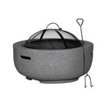 Sealey DG189 Dellonda Round MgO Fire Pit with BBQ Grill & Safety Mesh Screen 60cm - Dark Grey