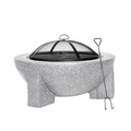 Sealey DG190 Dellonda Round MgO Fire Pit with BBQ Grill & Safety Mesh Screen 75cm - Light Grey