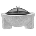 Sealey DG190 Dellonda Round MgO Fire Pit with BBQ Grill & Safety Mesh Screen 75cm - Light Grey