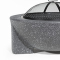 Sealey DG191 Dellonda Round MgO Fire Pit with BBQ Grill & Safety Mesh Screen 75cm - Dark Grey