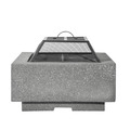Sealey DG193 Dellonda Square MgO Fire Pit with BBQ Grill, Safety Mesh Screen - Dark Grey