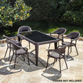Sealey DG206 Dellonda Weather-Resistant Polypropylene/Fibreglass Dining Table with Tempered Glass Top - Dark Brown