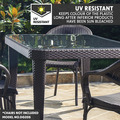 Sealey DG206 Dellonda Weather-Resistant Polypropylene/Fibreglass Dining Table with Tempered Glass Top - Dark Brown