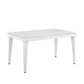 Sealey DG210 Dellonda Weather-Resistant Polypropylene/Fibreglass Dining Table with Tempered Glass Top - Ivory White