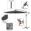 Sealey DG264 Dellonda Banana Parasol with Cover 3m - Grey