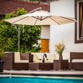Sealey DG265 Dellonda Banana Parasol with Cover 3m - Cream