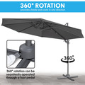 Sealey DG267 Dellonda Cantilever Parasol with 360° Rotation, Tilt & Cover 3m - Grey