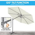 Sealey DG268 Dellonda Cantilever Parasol with 360° Rotation, Tilt & Cover 3m - Cream