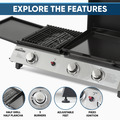 Sealey Dellonda 3 Burner Stainless Steel Portable Gas Plancha/Grill 8.5kW