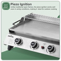 Sealey DG277 Dellonda 4 Burner Stainless Steel Portable Gas Plancha with Warming Rack 10kW