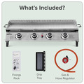 Sealey DG277 Dellonda 4 Burner Stainless Steel Portable Gas Plancha with Warming Rack 10kW