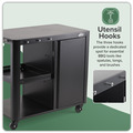 Sealey DG282 Dellonda BBQ/Plancha Workstation Trolley with Cupboard, Extension Table & Utensil Hooks, Black