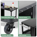 Sealey DG282 Dellonda BBQ/Plancha Workstation Trolley with Cupboard, Extension Table & Utensil Hooks, Black