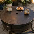 Sealey DG42 Dellonda 76cm Deluxe 2-in-1 Outdoor Fire Pit & Coffee Table Antique Bronze Effect