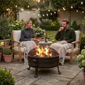 Sealey DG42 Dellonda 76cm Deluxe 2-in-1 Outdoor Fire Pit & Coffee Table Antique Bronze Effect