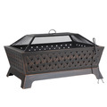 Sealey DG44 Dellonda 89cm Rectangular Outdoor Fire Pit, Antique Bronze Effect