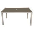 Sealey Dellonda Fusion Aluminium Garden Dining Table with Tempered Glass & Parasol Hole - Light Grey