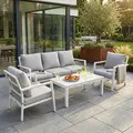 Sealey DG52 Dellonda Kyoto Aluminium Outdoor Sofa & Coffee Table Set 4pc