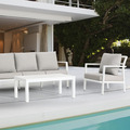 Sealey Dellonda Kyoto Aluminium Outdoor Sofa & Coffee Table Set 4pc