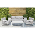 Sealey Dellonda Kyoto Aluminium Outdoor Sofa & Coffee Table Set 4pc