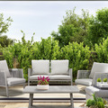 Sealey DG56 Dellonda Fusion Aluminium Outdoor Sofa, Arm Chairs & Coffee Table Set 4pc