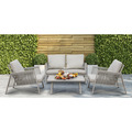 Sealey DG56 Dellonda Fusion Aluminium Outdoor Sofa, Arm Chairs & Coffee Table Set 4pc