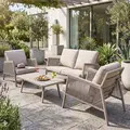Sealey DG56 Dellonda Fusion Aluminium Outdoor Sofa, Arm Chairs & Coffee Table Set 4pc