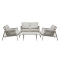 Sealey DG56 Dellonda Fusion Aluminium Outdoor Sofa, Arm Chairs & Coffee Table Set 4pc