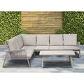 Dellonda Fusion Aluminium Outdoor Corner Sofa & Coffee Table Set 4pc
