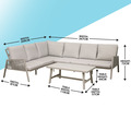 Dellonda Fusion Aluminium Outdoor Corner Sofa & Coffee Table Set 4pc
