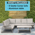 Dellonda Fusion Aluminium Outdoor Corner Sofa & Coffee Table Set 4pc