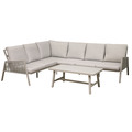 Dellonda Fusion Aluminium Outdoor Corner Sofa & Coffee Table Set 4pc