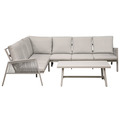 Dellonda Fusion Aluminium Outdoor Corner Sofa & Coffee Table Set 4pc