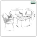 Sealey DG59 Dellonda Echo Aluminium Outdoor Sofa, Chair & Coffee Table Set 4pc