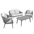 Sealey DG59 Dellonda Echo Aluminium Outdoor Sofa, Chair & Coffee Table Set 4pc