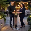 Sealey DG63 Dellonda Bistro Table with 1600W Heater, 95cm, Black/Stainless Steel