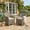 Sealey DG64 Dellonda Chester Rattan Wicker Outdoor Garden Dining Chairs 2pc