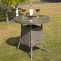 Sealey DG65 Dellonda Chester Rattan Wicker Round Outdoor Table with Tempered Glass Top