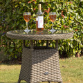 Sealey DG65 Dellonda Chester Rattan Wicker Round Outdoor Table with Tempered Glass Top