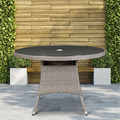 Sealey Dellonda Chester Rattan Wicker Round Outdoor Dining Table with Tempered Glass Top