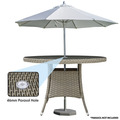Sealey Dellonda Chester Rattan Wicker Round Outdoor Dining Table with Tempered Glass Top